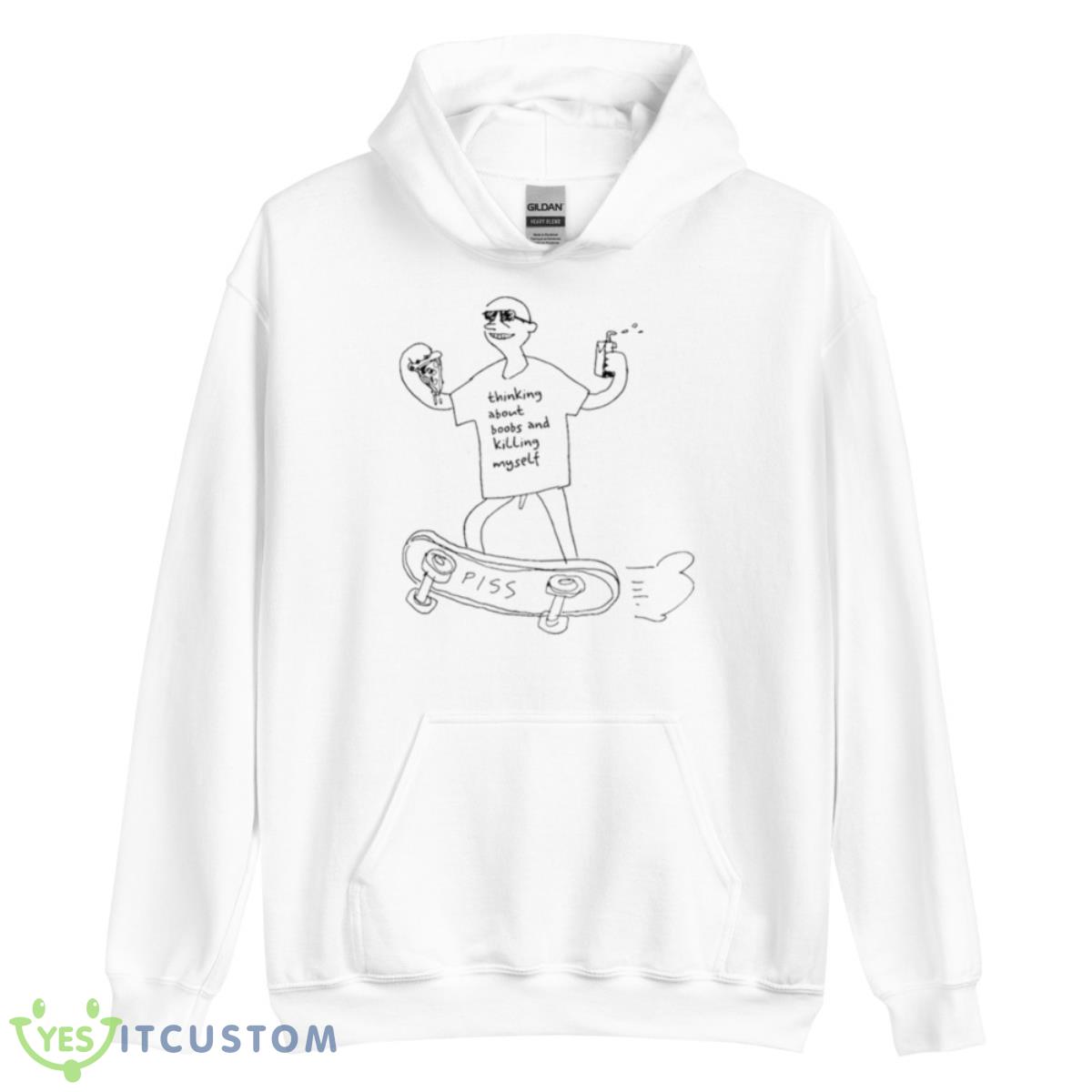 Thinking About Boobs And Killing Myself Shirt 3 Thinking About Boobs And Killing Myself Shirt - Unisex Heavy Blend Hooded Sweatshirt