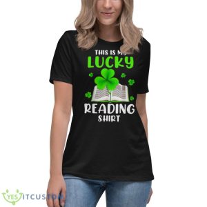 This Is My Lucky Reading Gift St Patrick_S Day Book Lover Shirt - Women's Relaxed Short Sleeve Jersey Tee