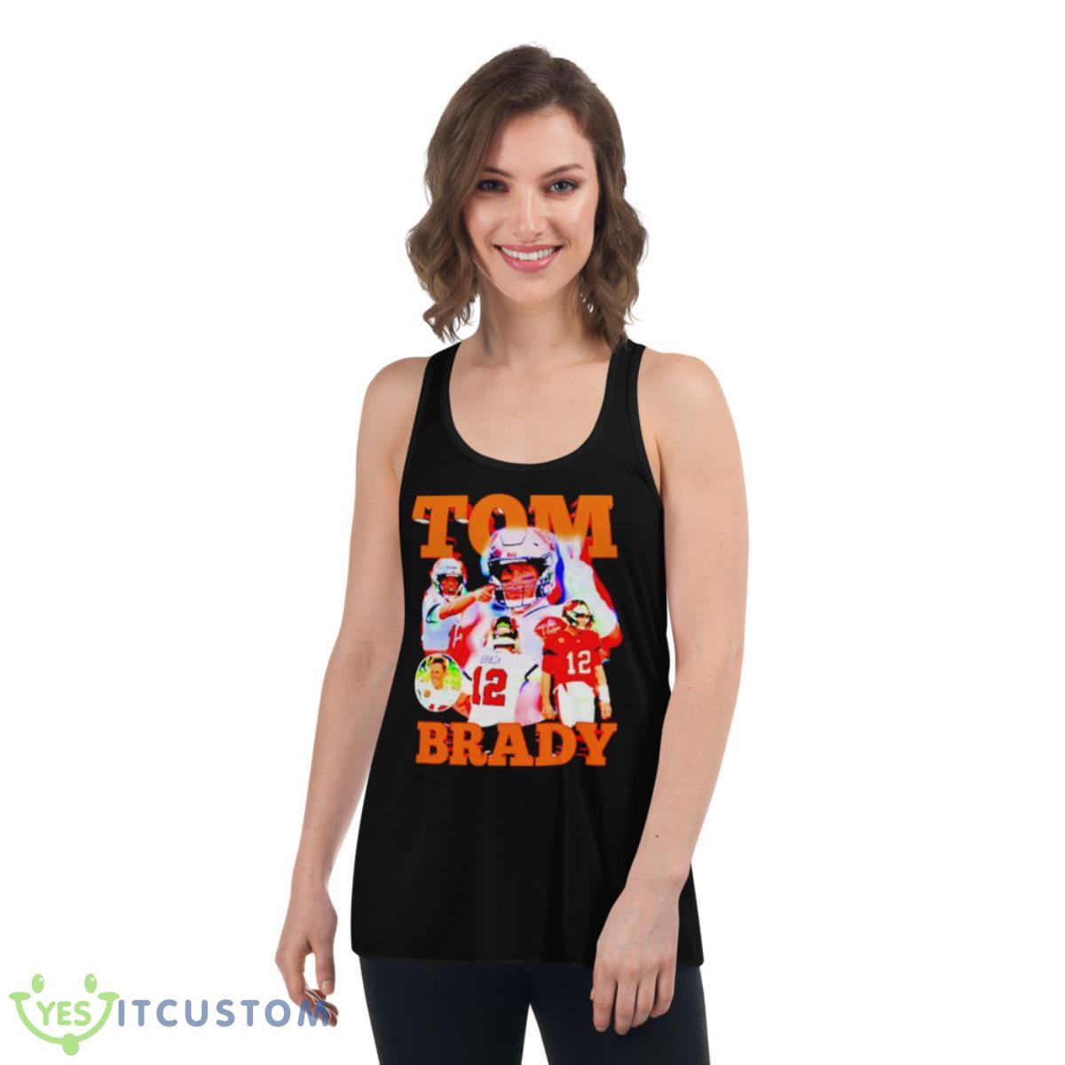 Tom Brady Picture Collage Shirt 5 Tom Brady Picture Collage Shirt - Women's Flowy Racerback Tank