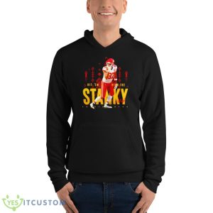 Travis Kelce KC Chiefs Hit ’em With The Stanky Leg Shirt - Unisex Fleece Pullover Hoodie