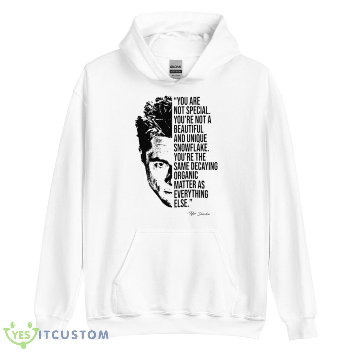 Tyler Durden Quotes Fight Club Brad PiShirt 3 Tyler Durden Quotes Fight Club Brad PiShirt - Unisex Heavy Blend Hooded Sweatshirt