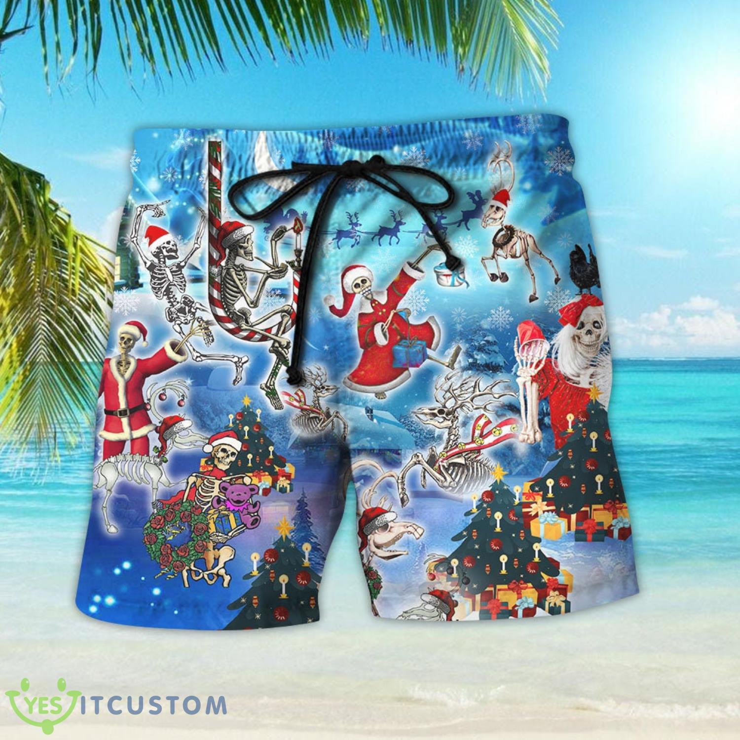 Aloha Christmas With Skeleton Button Down Shirts Best Beach Gift Ideas 2 Aloha Christmas With Skeleton Button Down Shirts Best Beach Gift Ideas Product Photo 2