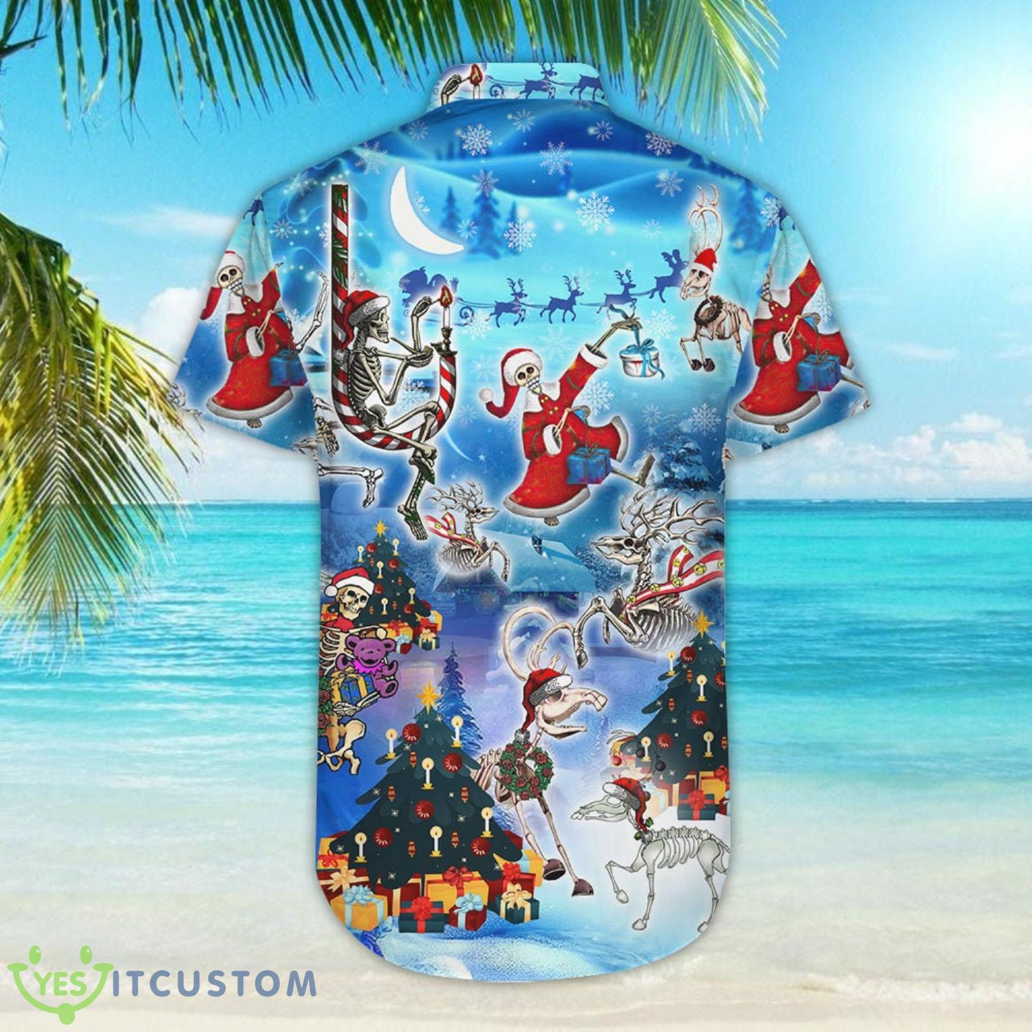 Aloha Christmas With Skeleton Button Down Shirts Best Beach Gift Ideas 5 Aloha Christmas With Skeleton Button Down Shirts Best Beach Gift Ideas Product Photo 5