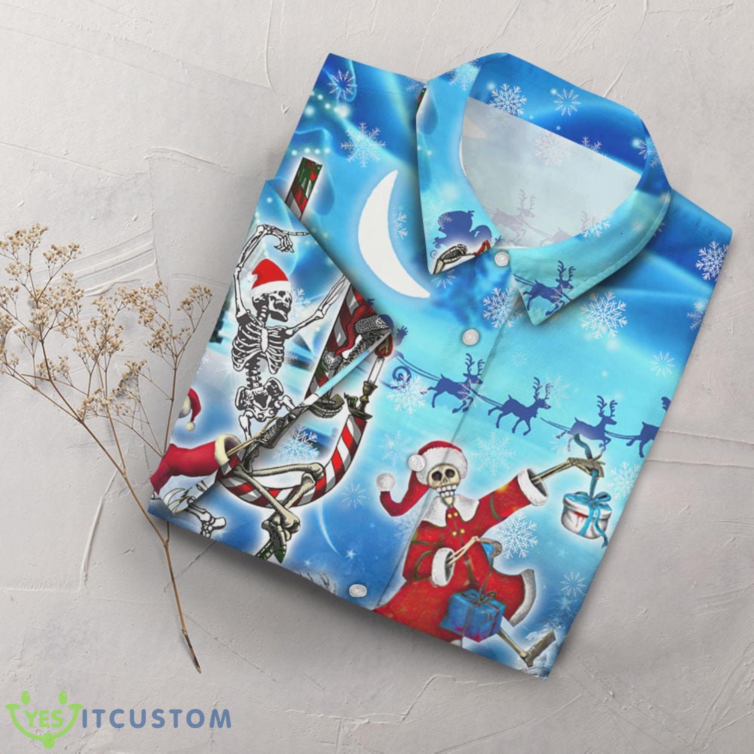 Aloha Christmas With Skeleton Button Down Shirts Best Beach Gift Ideas 7 Aloha Christmas With Skeleton Button Down Shirts Best Beach Gift Ideas Product Photo 7