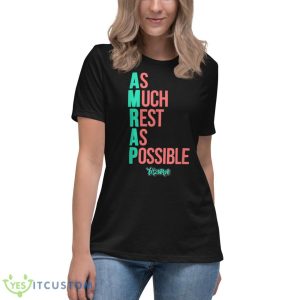 As Much Rest As Possible AMRAP Funny FIT2SERVE Shirt - Women's Relaxed Short Sleeve Jersey Tee
