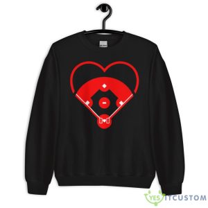 Baseball Diamond Heart Shirt 6 Baseball Diamond Heart Shirt - Unisex Crewneck Sweatshirt