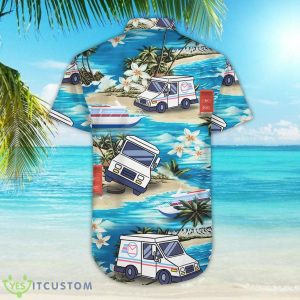 Beach Postal Worker Trucks Tropical Aloha Button Down Shirts Product Photo 4