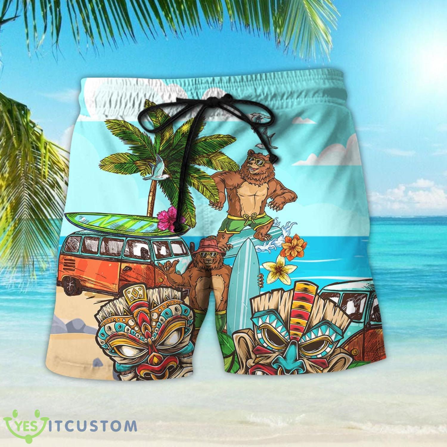 Bear Bear And Native Tiki Button Down Shirts Tropical Themed Gift Ideas 2 Bear Bear And Native Tiki Button Down Shirts Tropical Themed Gift Ideas Product Photo 2