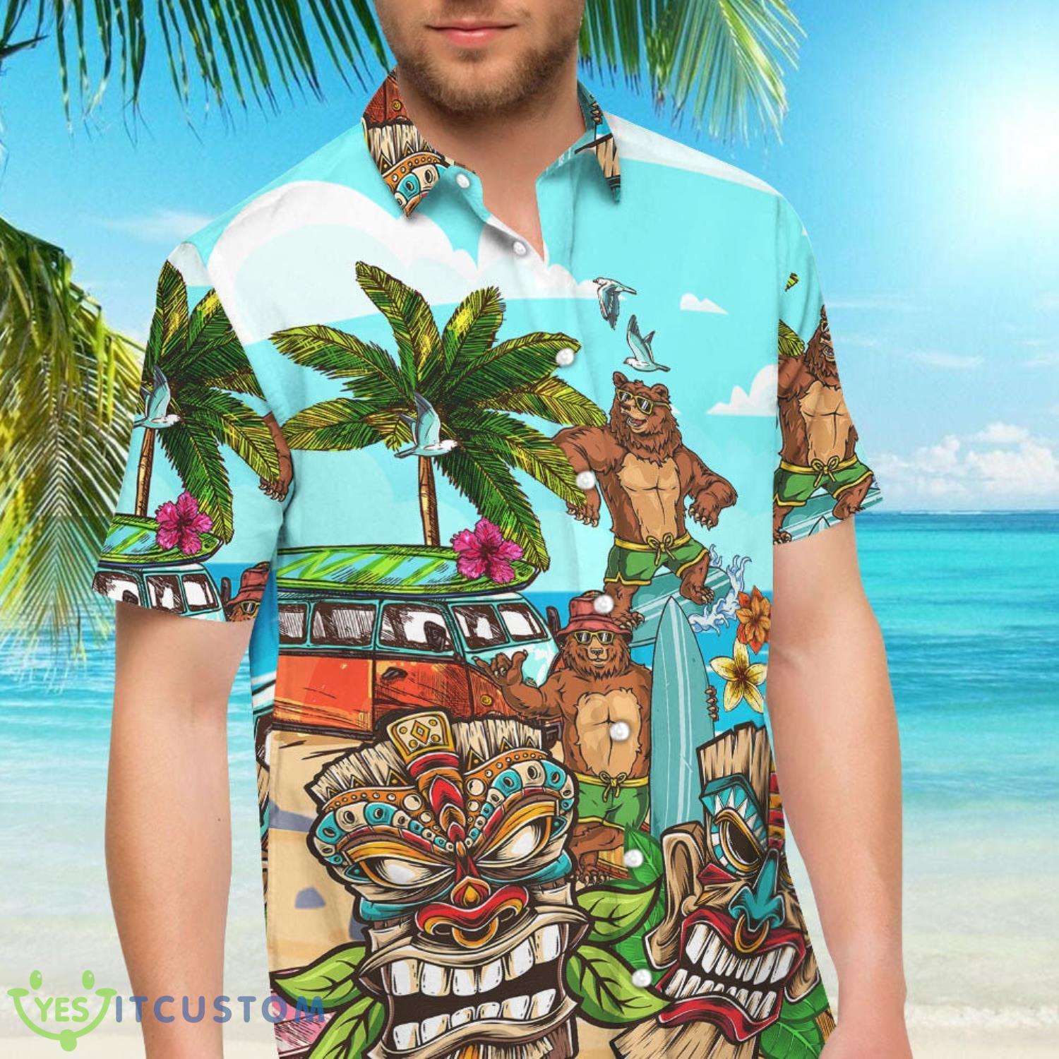 Bear Bear And Native Tiki Button Down Shirts Tropical Themed Gift Ideas 5 Bear Bear And Native Tiki Button Down Shirts Tropical Themed Gift Ideas Product Photo 5