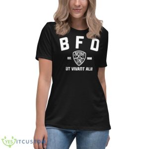 Bfd Buffalo Fire Dept Ut Vivant Alii Est 1880 Shirt - Women's Relaxed Short Sleeve Jersey Tee