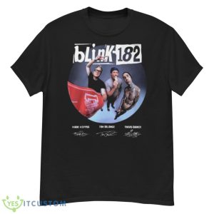 Blink 182 Mark Hoppus Tom Delonge Travis Barker World Tour 2023 Signatures Shirt - G500 Men’s Classic T-Shirt