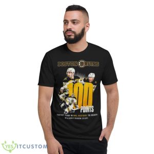 Boston Bruins 100 Points Fastest Team In NHL History To Reach In A Single Season 61gp Shirt - Short Sleeve T-Shirt