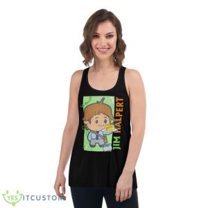 Cartoon Jim Halpert Shirt - Women's Flowy Racerback Tank
