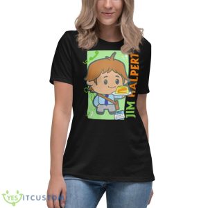 Cartoon Jim Halpert Shirt - Women's Relaxed Short Sleeve Jersey Tee