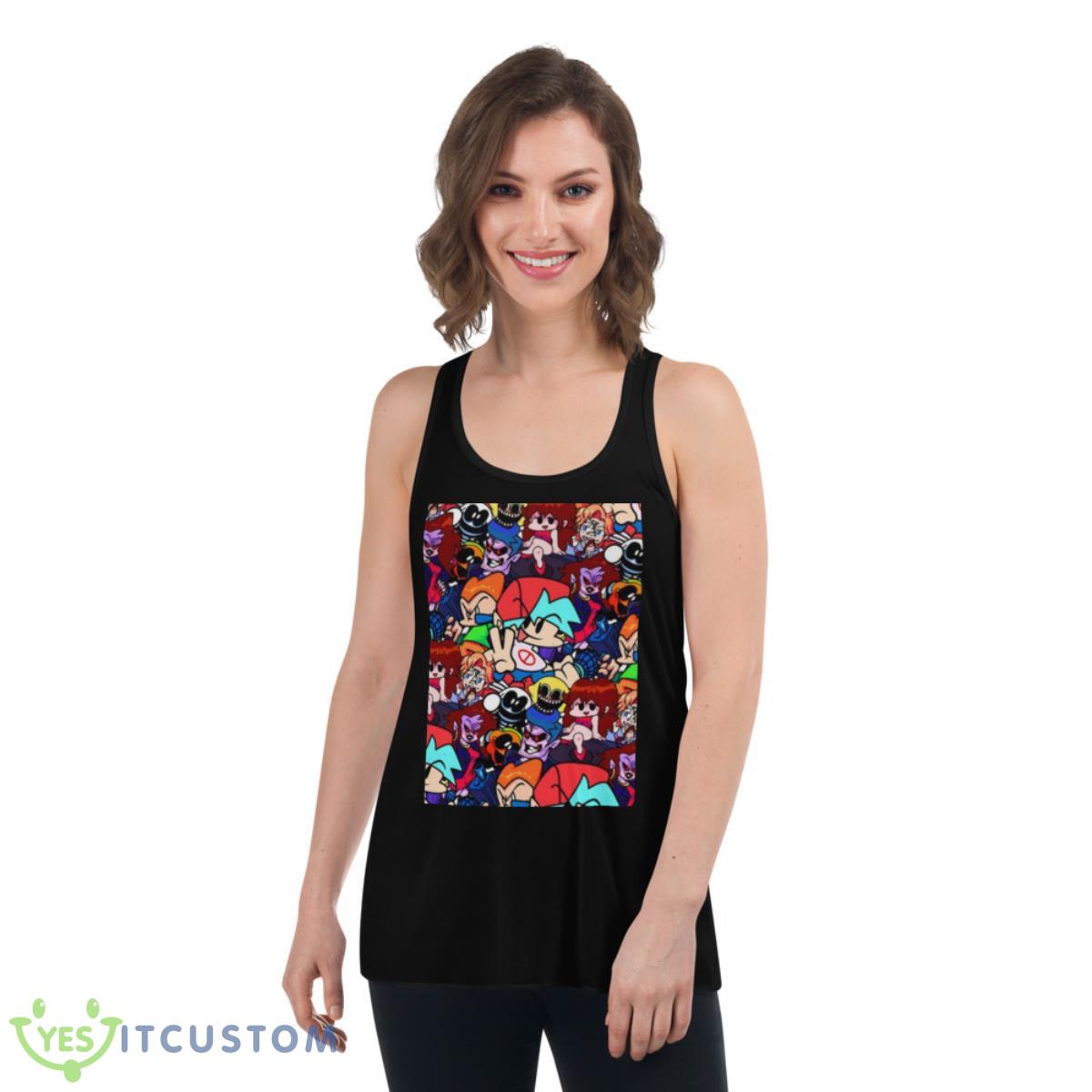 Characters Of Friday Night Funkin Collage Shirt 5 Characters Of Friday Night Funkin Collage Shirt - Women's Flowy Racerback Tank
