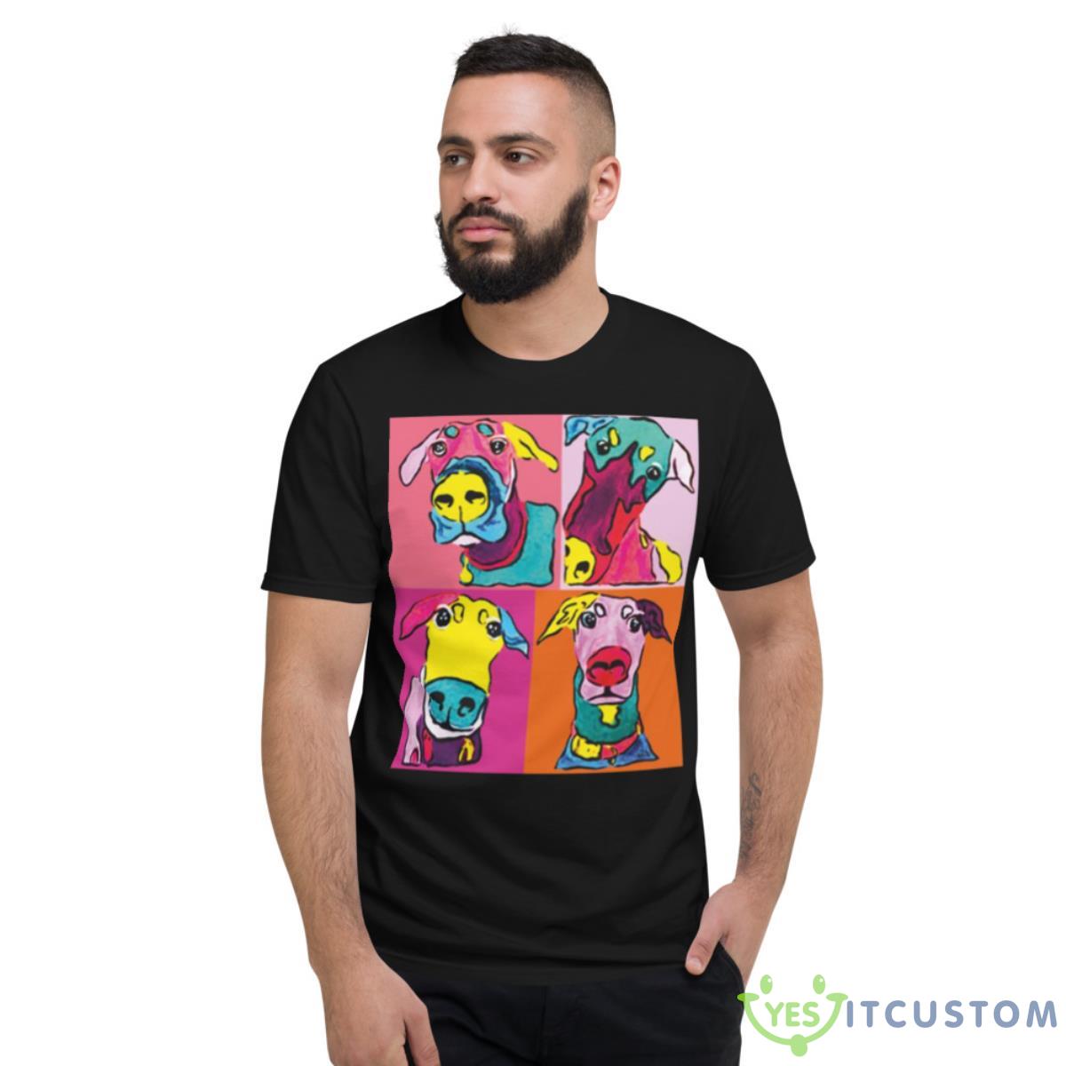 Colored Design Doberman Funny Faces Shirt 2 Colored Design Doberman Funny Faces Shirt - Short Sleeve T-Shirt