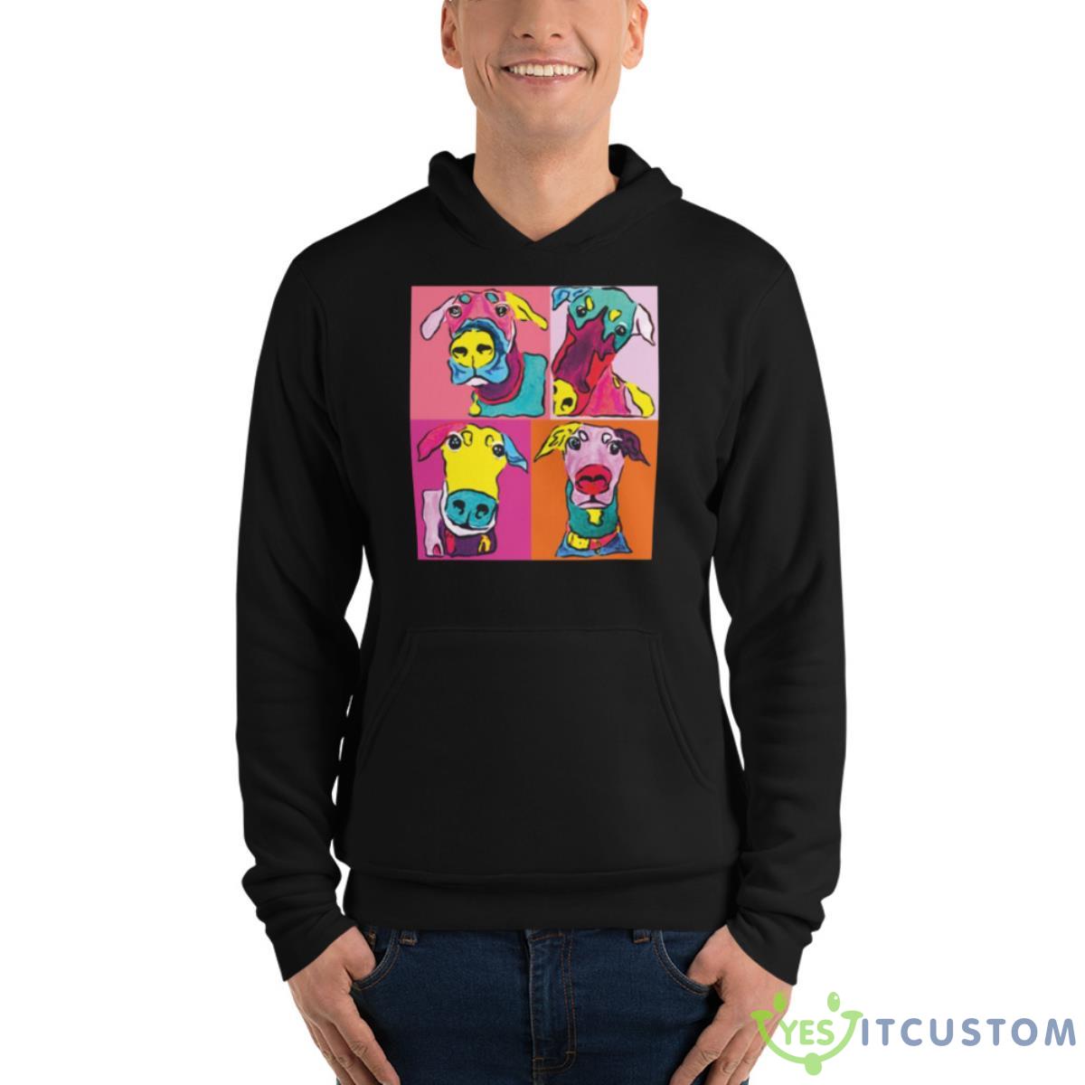 Colored Design Doberman Funny Faces Shirt 4 Colored Design Doberman Funny Faces Shirt - Unisex Fleece Pullover Hoodie