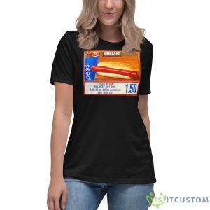 Costco Kirkland 1.50 Hot Dog And Drink Shirt - Women's Relaxed Short Sleeve Jersey Tee