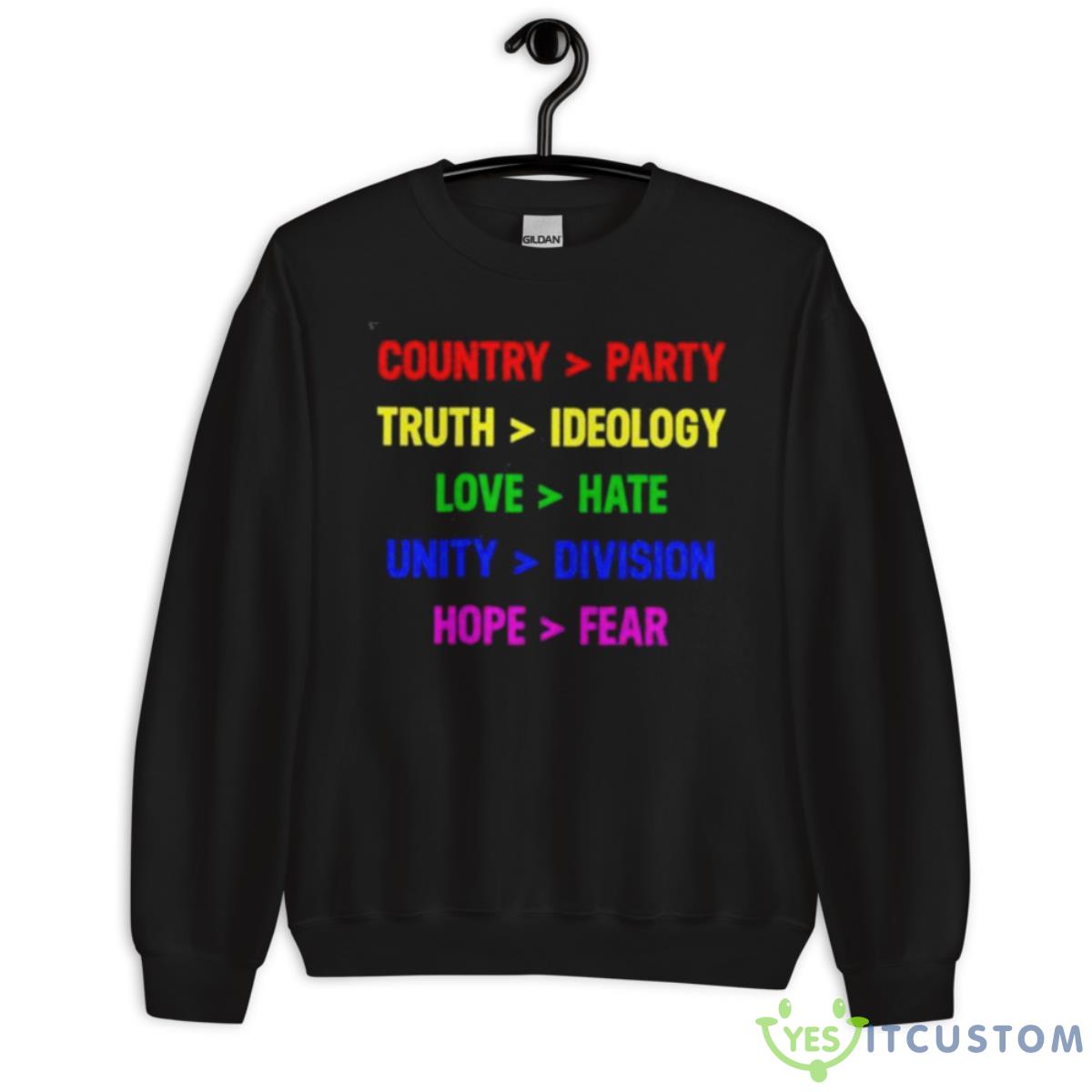 Country Party Truth Ideology Love Hate Unity Division Hope Fear Shirt 9 Country Party Truth Ideology Love Hate Unity Division Hope Fear Shirt - Unisex Crewneck Sweatshirt