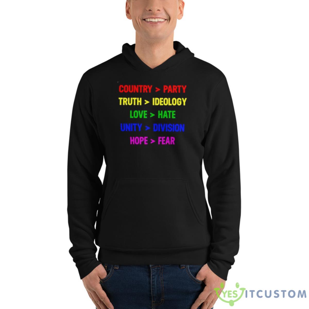 Country Party Truth Ideology Love Hate Unity Division Hope Fear Shirt 4 Country Party Truth Ideology Love Hate Unity Division Hope Fear Shirt - Unisex Fleece Pullover Hoodie