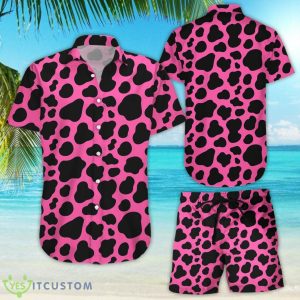 Cow Print Black And Hot Pink Cow Print Hawaii Shirt Summer Holiday Gift Ideas Product Photo 1