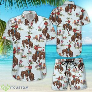 Cowboy Awesome Cowboy Ridding Horse Hawaii Shirt Summer Gift For Men EOo Product Photo 1