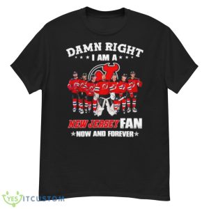 Damn Right I Am A New Jersey Devils Hockey Fan Now And Forever 2023 Shirt - G500 Men’s Classic T-Shirt