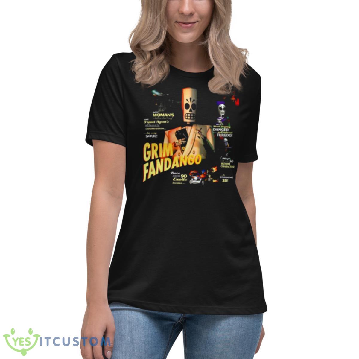 Day Of The Dead Vintage Grim Fandango Shirt 6 Day Of The Dead Vintage Grim Fandango Shirt - Women's Relaxed Short Sleeve Jersey Tee