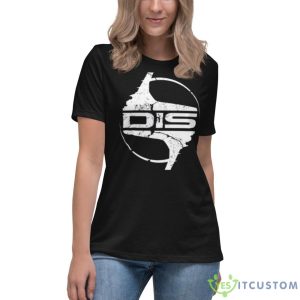 Dis Round Badge In White Shirt 11 Dis Round Badge In White Shirt - Women's Relaxed Short Sleeve Jersey Tee
