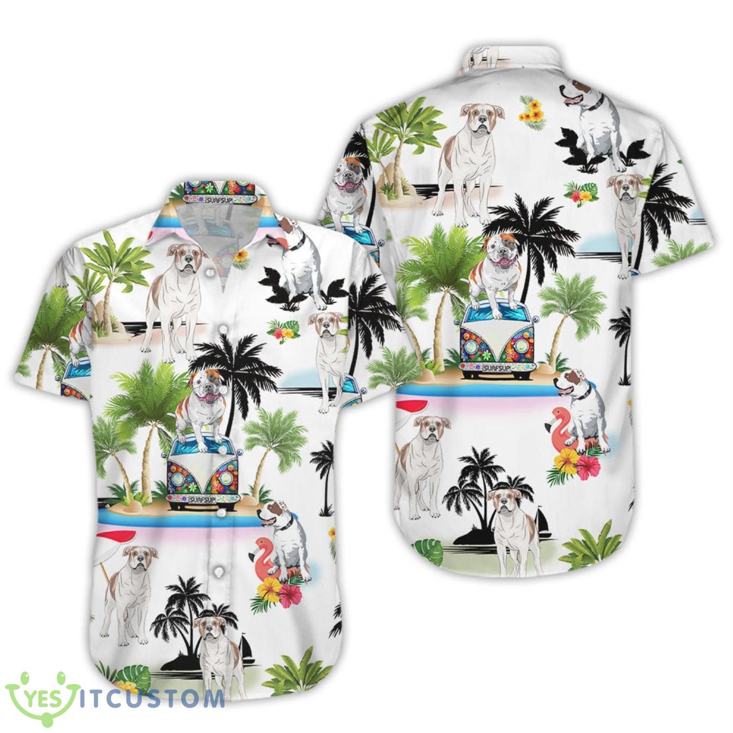 Dog American Bulldog Vacation Button Down Shirts Gifts For Summer Holiday 3 Dog American Bulldog Vacation Button Down Shirts Gifts For Summer Holiday Product Photo 3