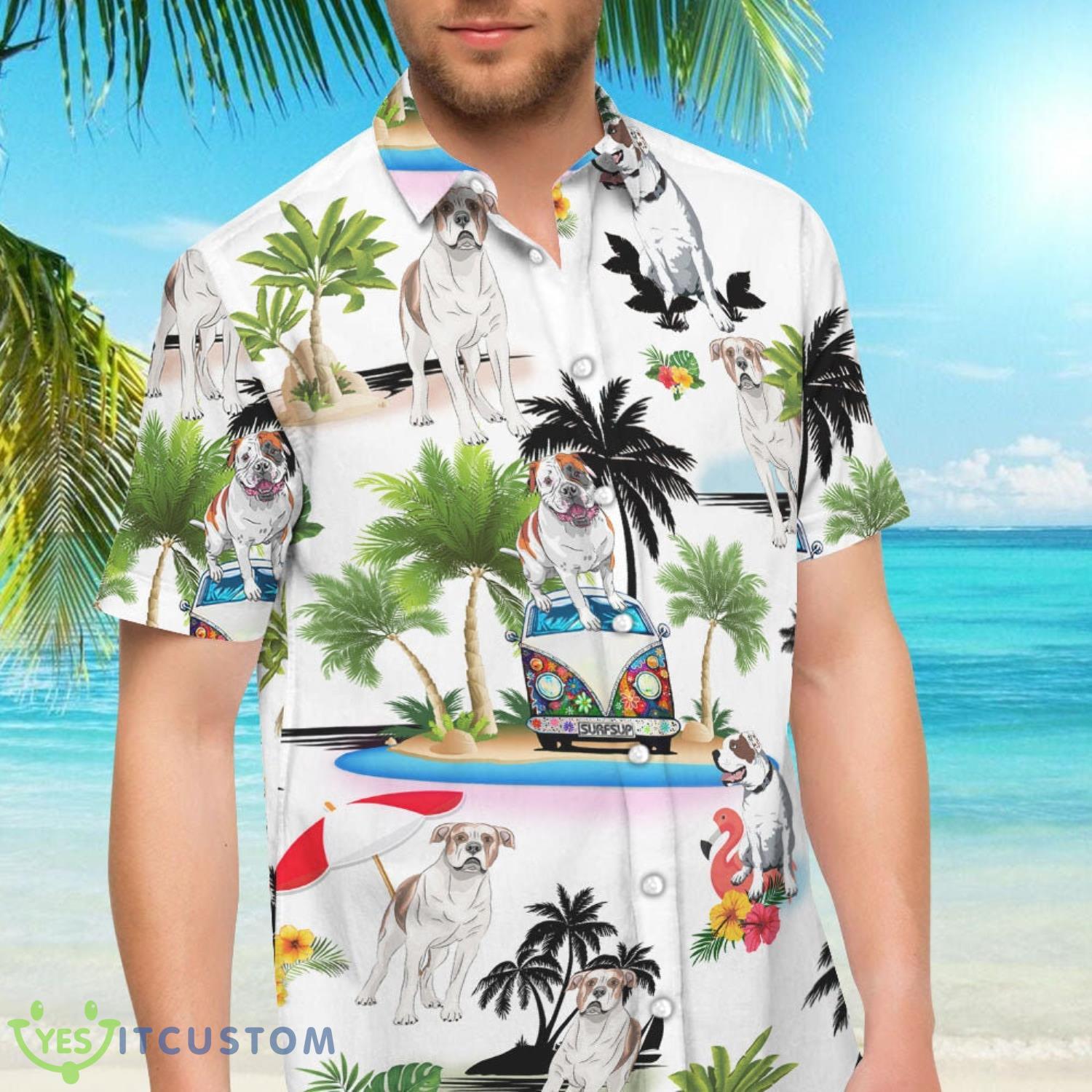 Dog American Bulldog Vacation Button Down Shirts Gifts For Summer Holiday 6 Dog American Bulldog Vacation Button Down Shirts Gifts For Summer Holiday Product Photo 6