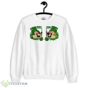 Double Trouble St Patricks Day Shamrock Shirt - Unisex Heavy Blend Crewneck Sweatshirt