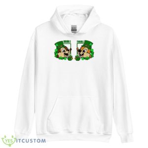 Double Trouble St Patricks Day Shamrock Shirt - Unisex Heavy Blend Hooded Sweatshirt
