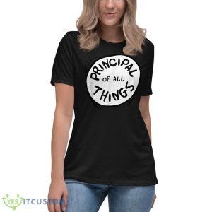 Dr. Seuss Principal Of All Things Emblem RED Shirt 11 Dr. Seuss Principal Of All Things Emblem RED Shirt - Women's Relaxed Short Sleeve Jersey Tee