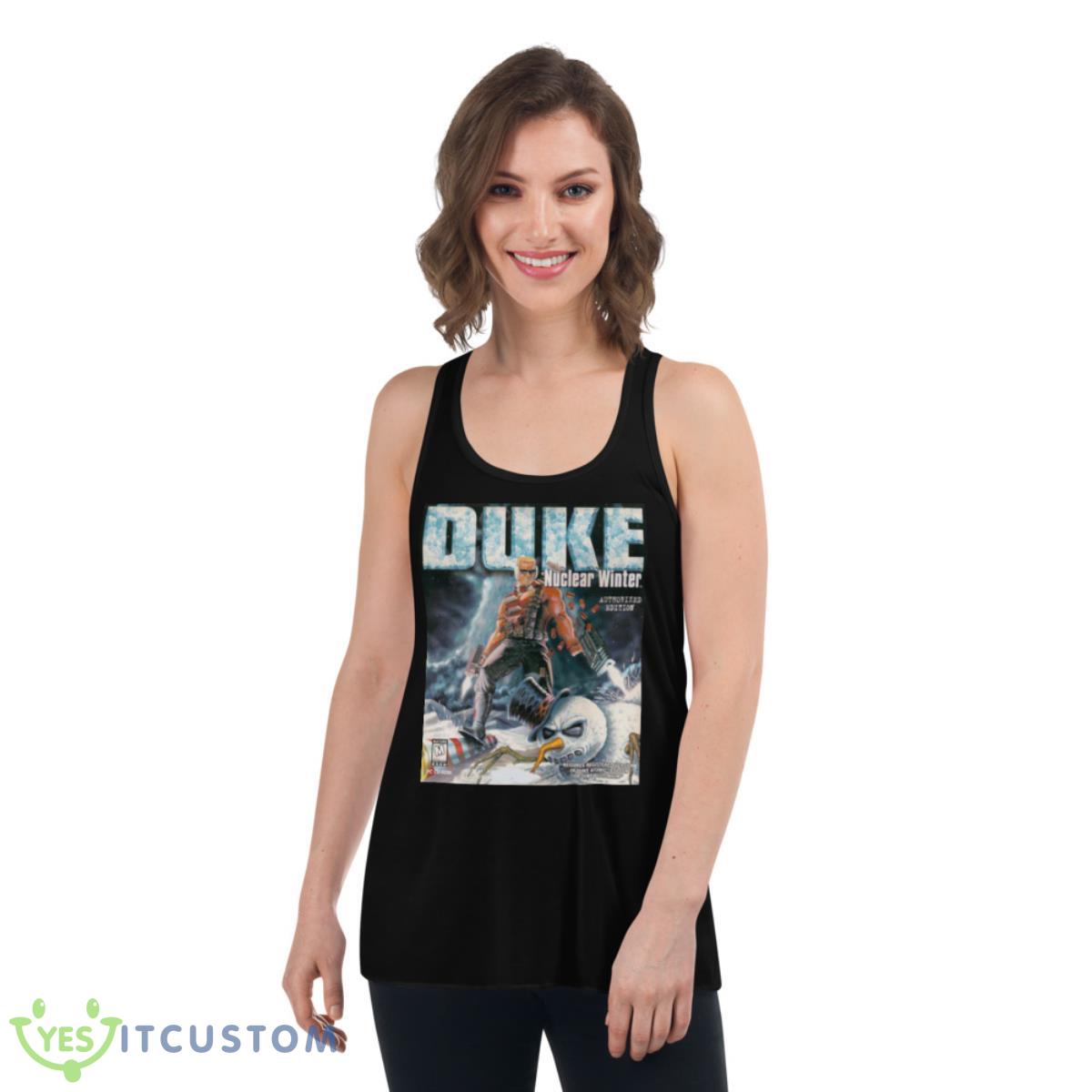 Duke Nukem Nuclear Winter Cover Shirt 5 Duke Nukem Nuclear Winter Cover Shirt - Women's Flowy Racerback Tank