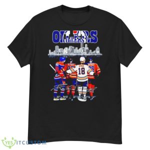 Edmonton Oilers Skyline Leon Draisaitl Connor Mcdavid And Zach Hyman Signature Shirt - G500 Men’s Classic T-Shirt