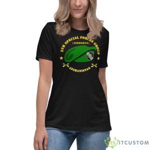 Emblem Sof 5th Sfg Beret Afghanistan Shirt 11 Emblem Sof 5th Sfg Beret Afghanistan Shirt - Women's Relaxed Short Sleeve Jersey Tee