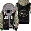 Fight Like A New York Jets Autism Support Unisex Fleece Hoodie Product Photo 1