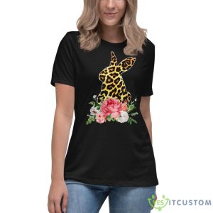 Floral Leopard Bunny, Funny Boy Girl Kid Shirt 11 Floral Leopard Bunny, Funny Boy Girl Kid Shirt - Women's Relaxed Short Sleeve Jersey Tee