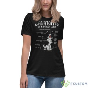 Funny Border Collie Anatomy Dog Lover Shirt - Women's Relaxed Short Sleeve Jersey Tee