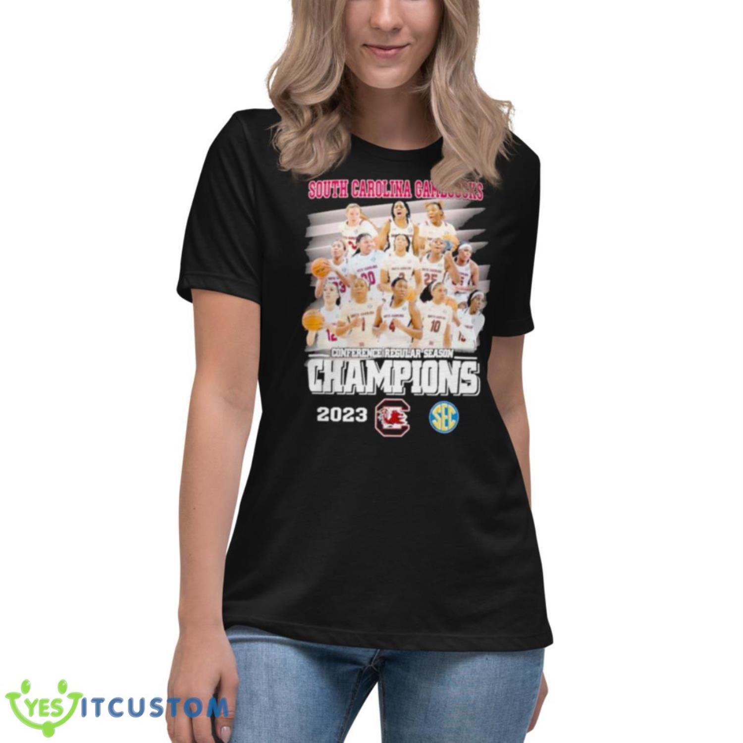 Gamecock Women’s 2023 Conference Regular Season Shirt 6 Gamecock Women’s 2023 Conference Regular Season Shirt - Women's Relaxed Short Sleeve Jersey Tee