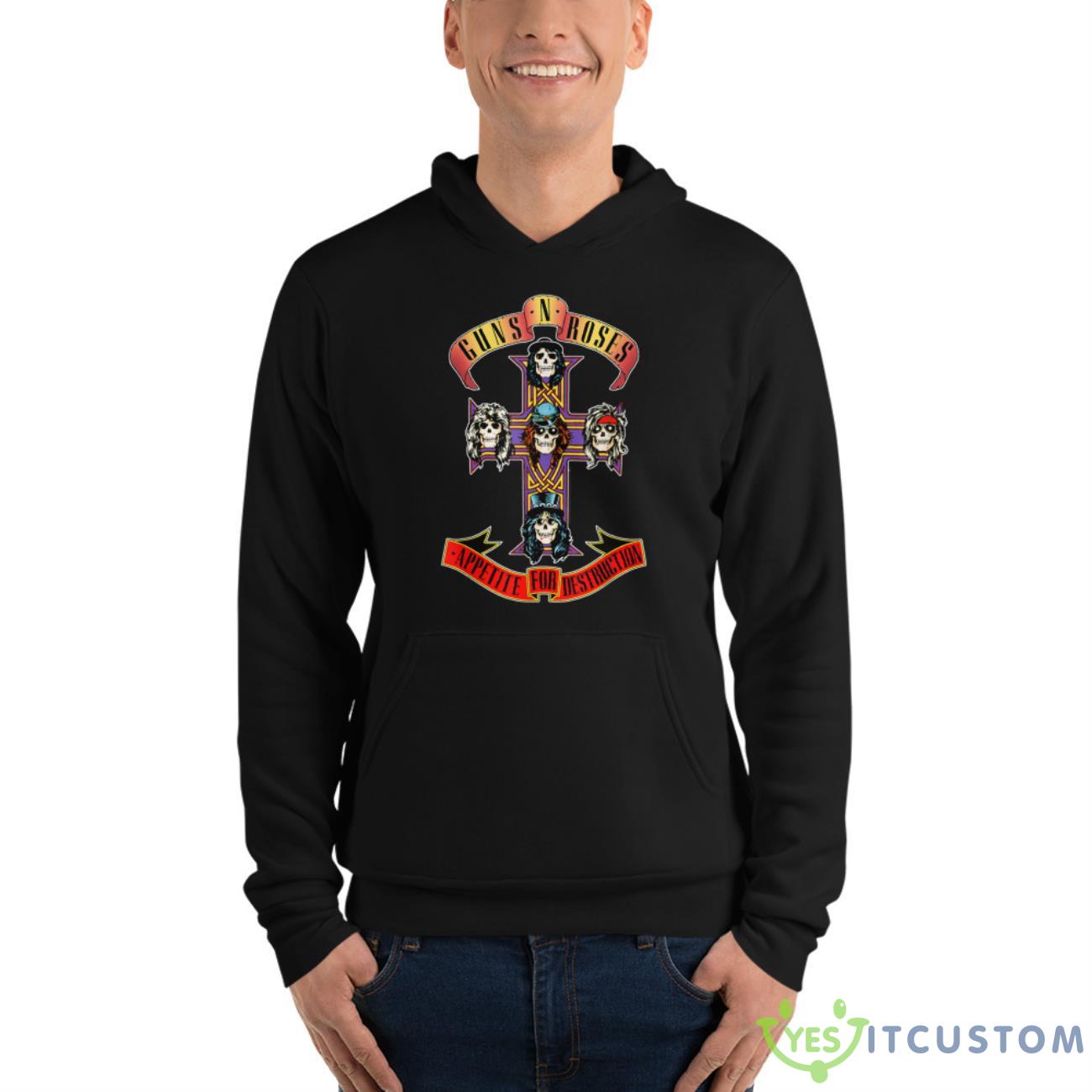 Guns N' Roses Official Short Sleeve Cross Shirt 4 Guns N' Roses Official Short Sleeve Cross Shirt - Unisex Fleece Pullover Hoodie
