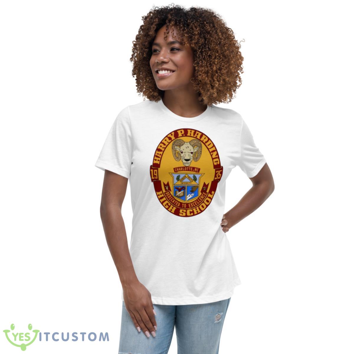 Harding High School 1935 Logo Shirt 5 Harding High School 1935 Logo Shirt - Women's Relaxed Short Sleeve Jersey Tee