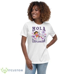 Hola Explorers Floral Compass Dora The Explorer Shirt - Women's Relaxed Short Sleeve Jersey Tee