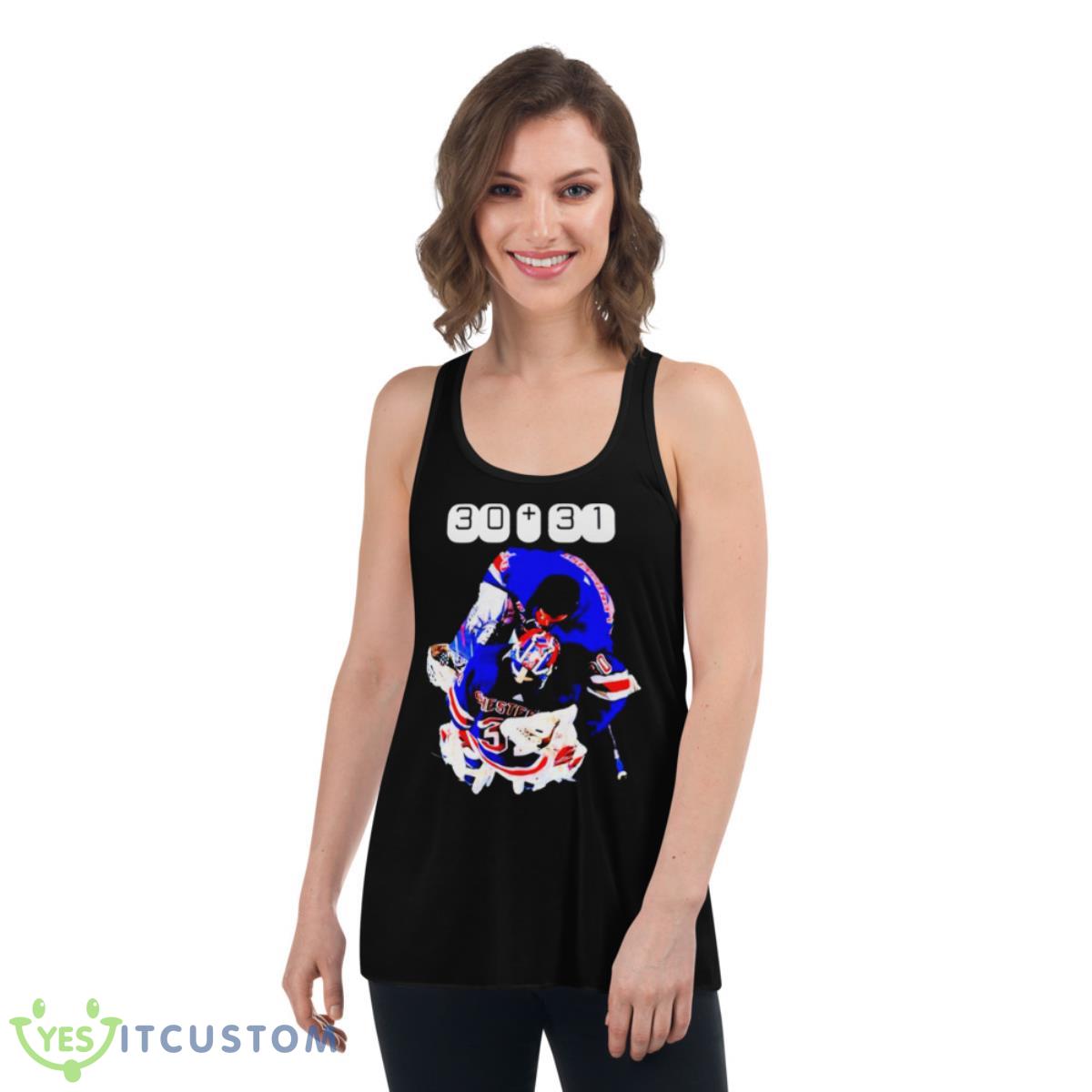 Igor Shesterkin And Henrik Lundqvist 30 31 NY Rangers Shirt 5 Igor Shesterkin And Henrik Lundqvist 30 31 NY Rangers Shirt - Women's Flowy Racerback Tank