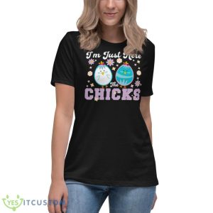I’m Just Here For The Chicks Cute Art For Easter Shirt - Women's Relaxed Short Sleeve Jersey Tee