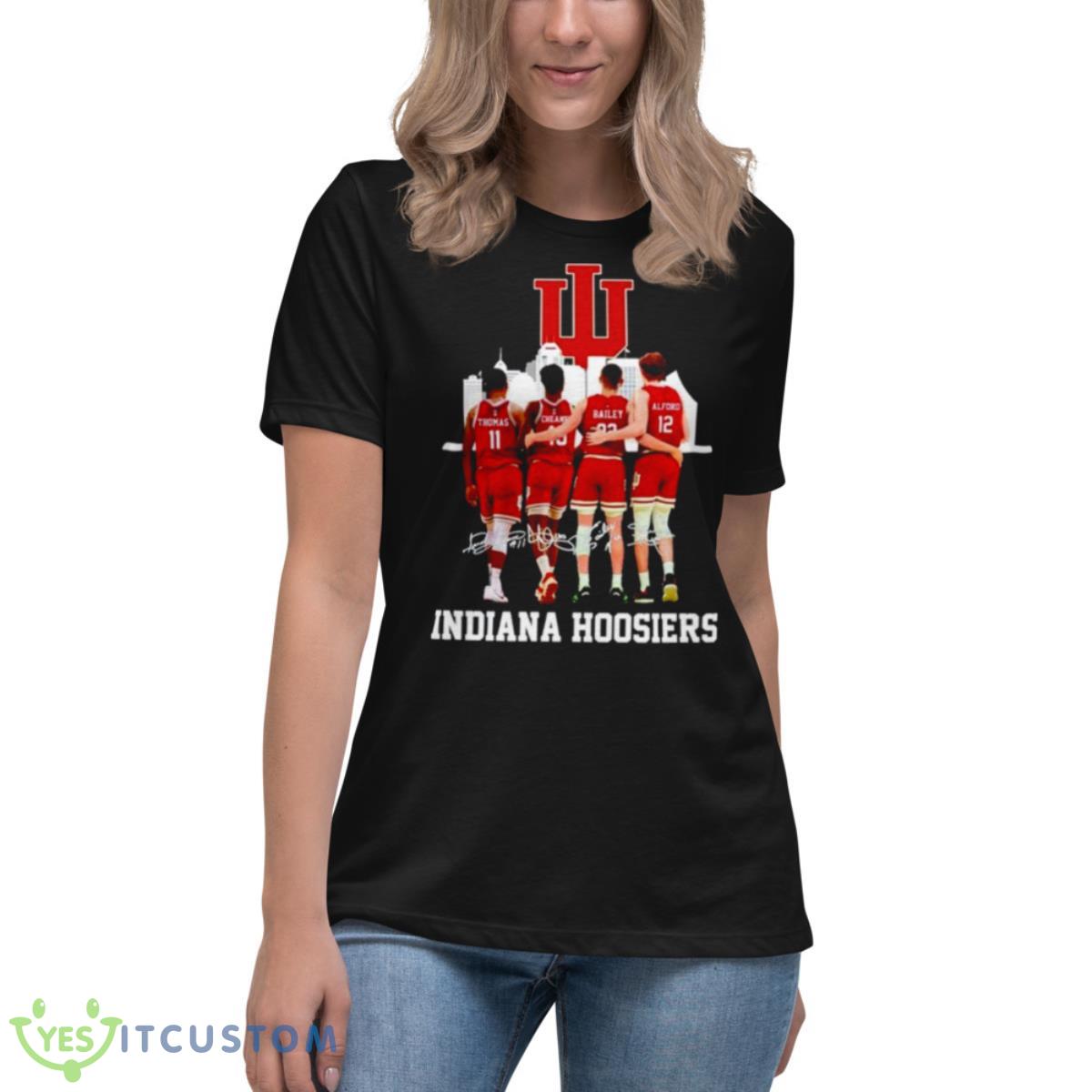 Indiana Hoosiers Thomas Cheaner Bailey And Alford Signature Shirt 6 Indiana Hoosiers Thomas Cheaner Bailey And Alford Signature Shirt - Women's Relaxed Short Sleeve Jersey Tee