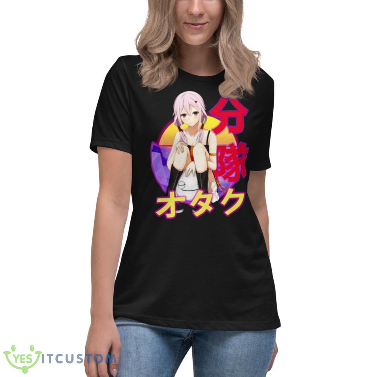 Inori Yuzuriha Guilty Crown Giruti Kuraun Shirt 6 Inori Yuzuriha Guilty Crown Giruti Kuraun Shirt - Women's Relaxed Short Sleeve Jersey Tee