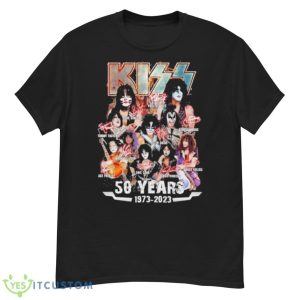 Kiss Band 50 Years Of 1973 2023 Thank You Fans Signatures Shirt - G500 Men’s Classic T-Shirt