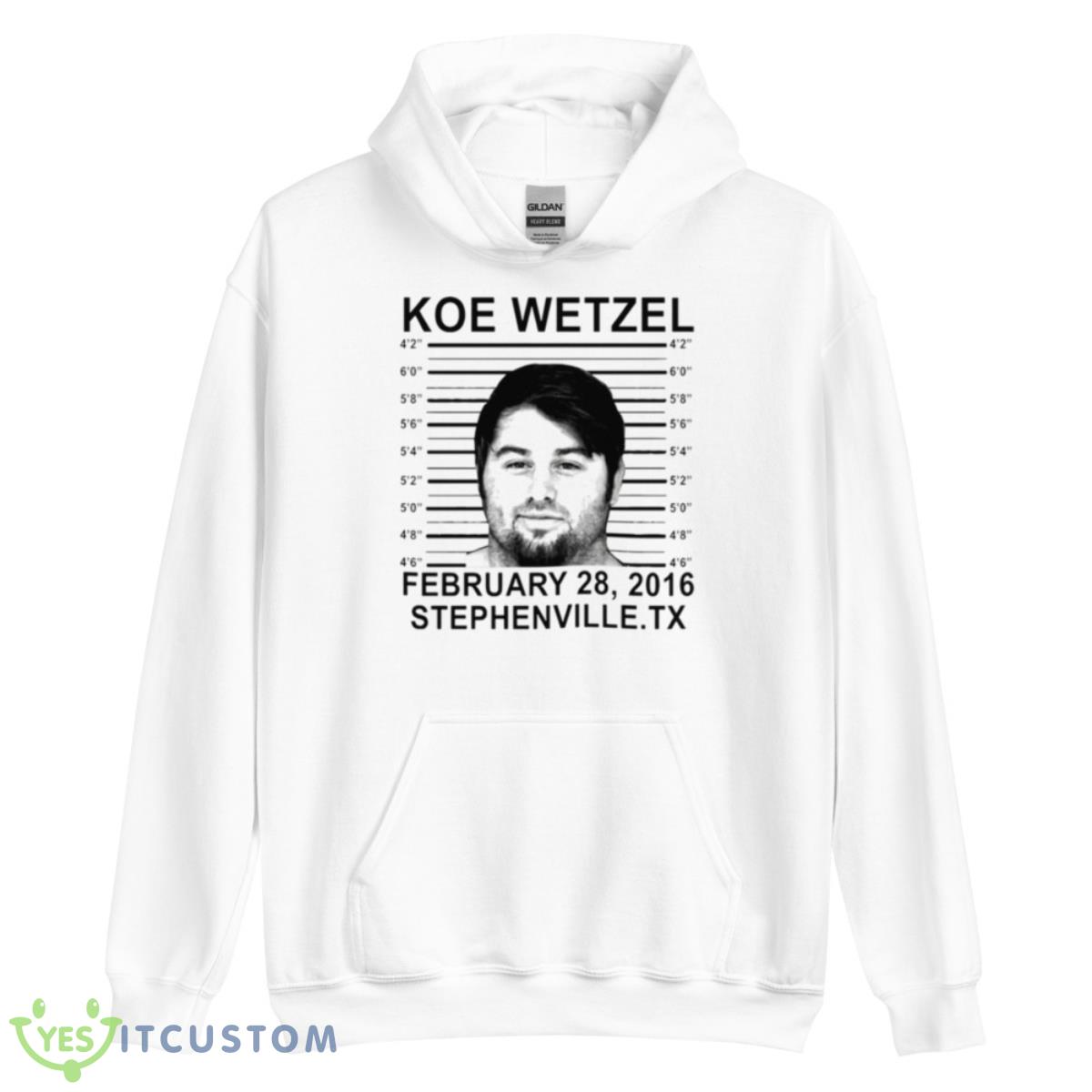 Koe Wetzel Mugshot Stephenville Shirt 3 Koe Wetzel Mugshot Stephenville Shirt - Unisex Heavy Blend Hooded Sweatshirt